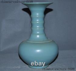 Chinese Ancient dynasty official Ru kiln old porcelain Zun Bottle Pot Vase JarCh