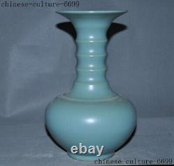 Chinese Ancient dynasty official Ru kiln old porcelain Zun Bottle Pot Vase JarCh