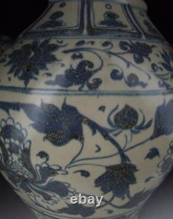 Chinese Antique B&W Porcelain Wine Vase with Peony Flower