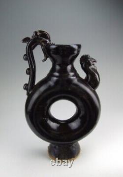 Chinese Antique Cizhou Ware Black Glazed Porcelain Vase