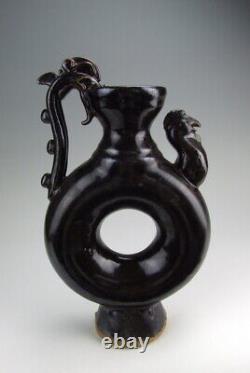 Chinese Antique Cizhou Ware Black Glazed Porcelain Vase