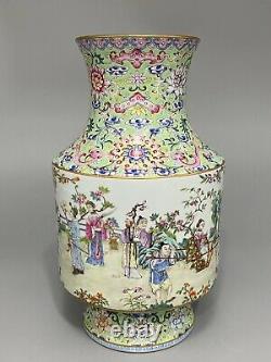 Chinese Antique Famille Rose Porcelain Twelve Flora Vase