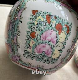 Chinese Antique Famille Rose Porcelain Vase Figures Ginger Jar 20th Century