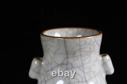 Chinese Antique Ge Kiln Natural Cracks Glaze Porcelain Vase ChengHua Mark