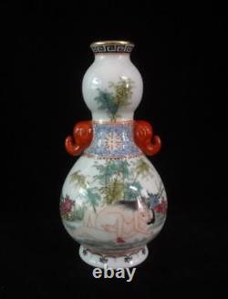 Chinese Antique Hand Painting Sex Woman and Man Porcelain Vase QianLong Marks