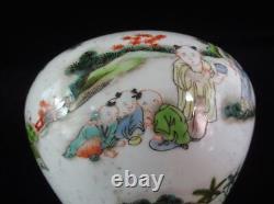 Chinese Antique Hand Painting WuCai Apple Porcelain Vase Pot DaoGuang Marks