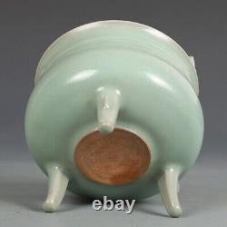 Chinese Antique Orinigal Incense tripod green bowl Porcelain