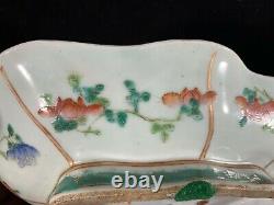 Chinese Antique Qing Dynasty Porcelain Famille Rose Plate With Mark