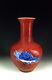 Chinese Antique Red Glazed Porcelain Vase With Blue Fish Pattern