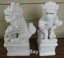 Chinese Blanc de Chine Porcelain Foo Dog Lion Set Figurines 11 Pair