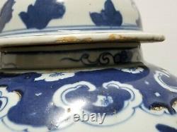 Chinese Blue & White Porcelain Glaze Ginger Jar Vase