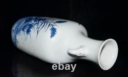 Chinese Blue&White Porcelain Hand-Painted Exquisite Flowers&Birds Vases 15152