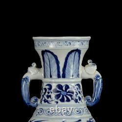 Chinese Blue&White Porcelain HandPainted Exquisite Dragon Pattern Vases 17478