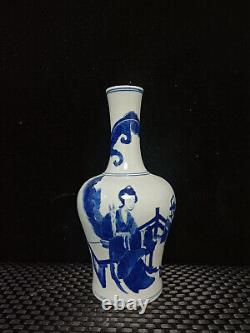 Chinese Blue&White Porcelain HandPainted Exquisite Figure Vase 20894