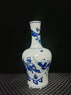 Chinese Blue&White Porcelain HandPainted Exquisite Figure Vase 20894