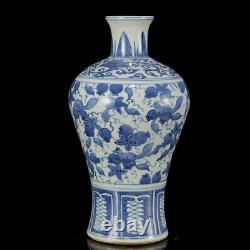 Chinese Blue&White Porcelain HandPainted Exquisite Vase 21149