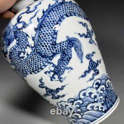 Chinese Blue&White Porcelain Handpainted Exquisite Dragon Pattern Vases 11068