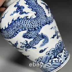 Chinese Blue&White Porcelain Handpainted Exquisite Dragon Pattern Vases 11068