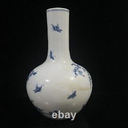 Chinese Blue&white Porcelain Hand-Paintde Exquisite Flowers&Birds Vase 14823