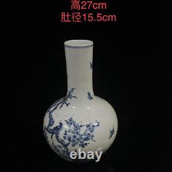 Chinese Blue&white Porcelain Hand-Paintde Exquisite Flowers&Birds Vase 14823