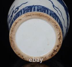 Chinese Blue&white Porcelain HandPainted Exquisite Dragon Pattern Vase 21808