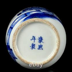 Chinese Blue&white Porcelain HandPainted Exquisite Figure Vase 15469