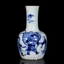 Chinese Blue&white Porcelain HandPainted Exquisite Figure Vase 22378