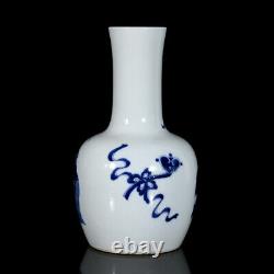 Chinese Blue&white Porcelain HandPainted Exquisite Figure Vase 22378