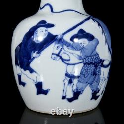 Chinese Blue&white Porcelain HandPainted Exquisite Figure Vase 22378