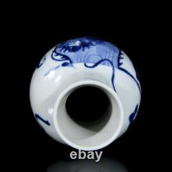 Chinese Blue&white Porcelain HandPainted Exquisite Figure Vase 22378