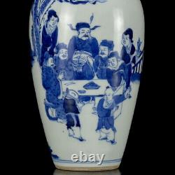 Chinese Blue&white Porcelain HandPainted Exquisite Figure Vases 16161