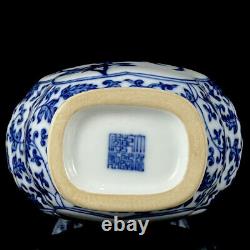 Chinese Blue&white Porcelain HandPainted Exquisite Flowers&Birds Vase 15465