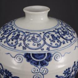 Chinese Blue&white Porcelain HandPainted Exquisite Flowers&Plants Vase 21334