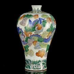 Chinese Doucai Porcelain HandPainted Exquisite Dragon Pattern Vase 21153