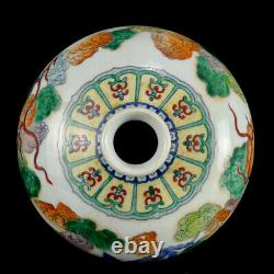 Chinese Doucai Porcelain HandPainted Exquisite Dragon Pattern Vase 21153