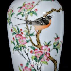 Chinese Enamel Colour Porcelain HandPainted Exquisite Flower&Bird Vase 25142