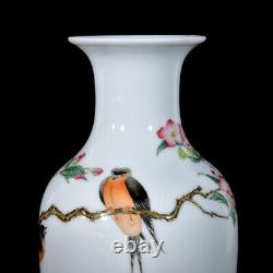 Chinese Enamel Colour Porcelain HandPainted Exquisite Flower&Bird Vase 25142