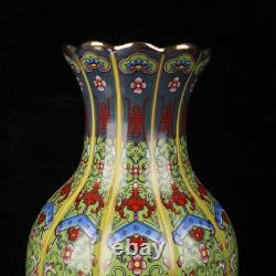 Chinese Enamel Colour Porcelain Handmade Exquisite Lotus Pattern Vase 63522