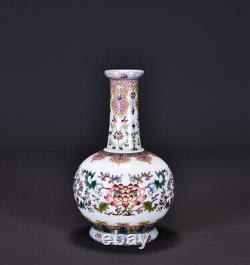 Chinese Enamel Porcelain HandPainted Exquisite Lotus Vase 21959