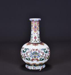 Chinese Enamel Porcelain HandPainted Exquisite Lotus Vase 21959