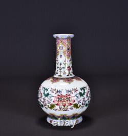 Chinese Enamel Porcelain HandPainted Exquisite Lotus Vase 21959