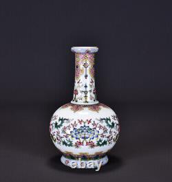 Chinese Enamel Porcelain HandPainted Exquisite Lotus Vase 21959