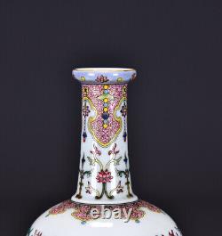 Chinese Enamel Porcelain HandPainted Exquisite Lotus Vase 21959