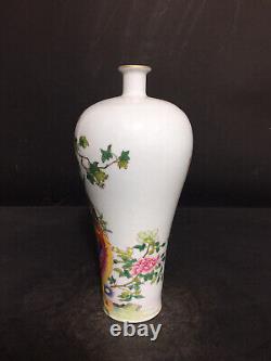 Chinese Enamel Porcelain HandPainted Exquisite Phoenix Pattern Vase 19613