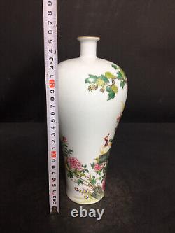 Chinese Enamel Porcelain HandPainted Exquisite Phoenix Pattern Vase 19613