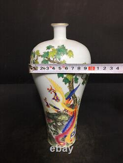 Chinese Enamel Porcelain HandPainted Exquisite Phoenix Pattern Vase 19613