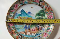Chinese Export Canton famille rose porcelain plate dish 19th c