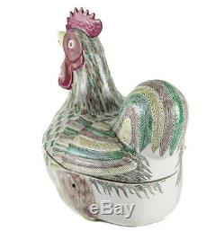Chinese Export Porcelain Chicken Hen Form Egg Bowl Basket with cover c1900
