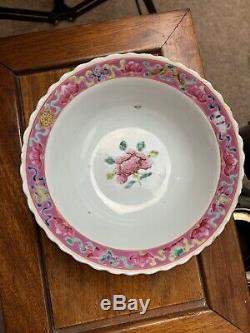 Chinese Famille Rose Porcelain Nyonya Straits Phoenix Plate and bowl 19th C