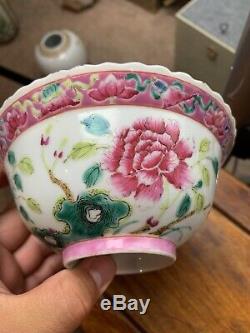 Chinese Famille Rose Porcelain Nyonya Straits Phoenix Plate and bowl 19th C